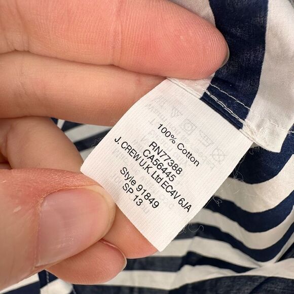 J. Crew Women's Striped Long Sleeve Boy Button-Down Shirt Blue White Size 8 - Picture 5 of 9